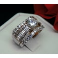 thumbnail image 5 of Enchanment Wedding Ring Set for Women 3pc Cz Engagement Matching Band Ginger Lyne Collection, 5 of 6
