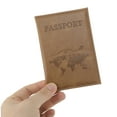 thumbnail image 3 of Unique Bargains 1 Pc Passport Holder Textured Letter Passport Sleeve Camel, 3 of 5