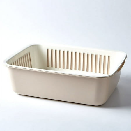 

Kitchenware Clearance Sale Kitchen Strainer Colander Set Household Double-Layer Drainer Vegetable Sink Multi-Function Fruit Drain Basket Storage Basket Vegetable Drain Basket Khaki By Relocy