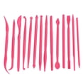 thumbnail image 1 of Juego de 14 piezas para esculpir arcilla plástica, herramienta manual para modelar polímeros (rosa roja), 1 of 14