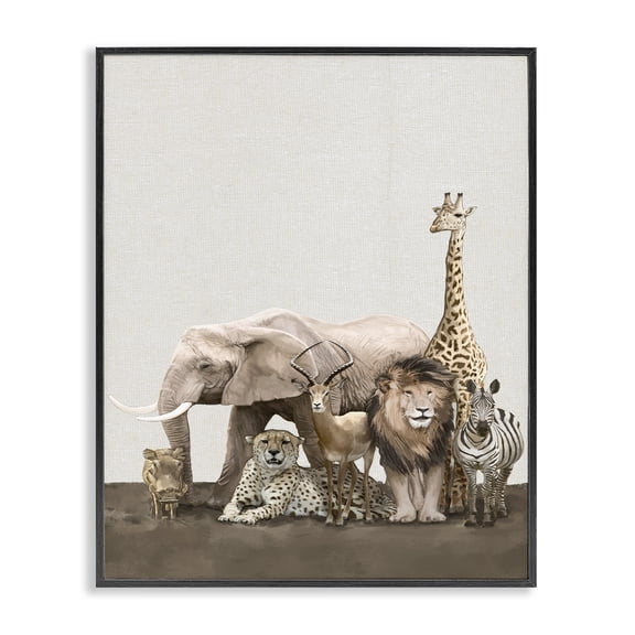 Stupell Industries Farmhouse Wild Zoo Animals Black Framed Giclee Art, 11 x 14, by Ziwei Li