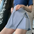 thumbnail image 4 of Pantalones cortos deportivos falsos de dos piezas para mujer, ajustados, de secado rápido, para entrenamiento, carrera, yoga, fitness, con agujeros que queman, cintura alta, sueltos,, 4 of 8