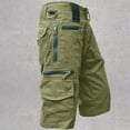 thumbnail image 6 of zeranth Pants Solid Color Buttons Zipper Closure All Match Mid Waist Multi Pockets Summer Relaxed Fit Straight Cargo Shorts Streetwear, 6 of 7