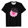 thumbnail image 4 of Fiudx Ofertas de La Semana Mujer Verano Ocio Moda Estampado de Flores Cuello Redondo Manga Corta Top/Camisa, 4 of 4