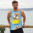 thumbnail image 4 of Wukai Dog Takes a Bath in the Bathtub Print Men’s Workout Tank Top Sleeveless Muscle T shirt Gym Running Fitness Tank Top-3X-Large, 4 of 7