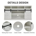 thumbnail image 5 of AENKYO 58" Farmhouse TV Stand with Sliding Barn Doors, Adjustable Shelves for TVs up to 65", White, 5 of 10