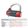thumbnail image 5 of ruzhgo Cadenas à Combinaison de 5 Lettres Code de Sécurité Kit de Voyage Camping Extérieur Journal Mot de Passe Cadenas à Bagages Rouge, 5 of 5