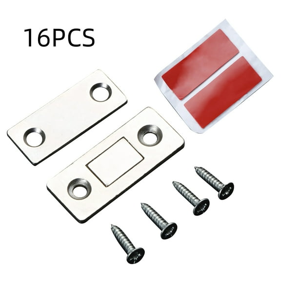 16 Counts Cabinet Magnetic Catch without Punching, Ultra-Thin Drawer Magnet Latch with Screws, Strong Magnetic Closures for Closing Cabinet door