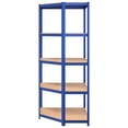 thumbnail image 3 of vidaXL 5-Layer Corner Shelf Blue Steel&Engineered Wood, 3 of 5