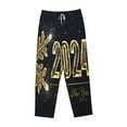thumbnail image 4 of Xecao Happy New Year 2024 (5) Women's Straight Lounge Pajama Pants: The Epitome of Relaxed Sleepwear, 4 of 9