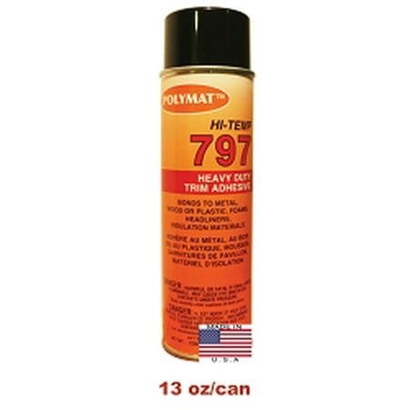 1: 20oz Can (13oz net) Polymat 797 Hi-Temp Spray Glue Adhesive: Industrial Grade High Temperature Glue, Heat and Water Resistant Spray Adhesive for Automotive Headliner, Marine Upholstery (Best Glue For Car Headliner)