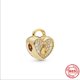 thumbnail image 1 of Cadena de seguridad con patrón brillante para mujer, abalorio dorado colgante de plata de ley 925, compatible con Pulsera Original, joyería artesanal, 1 of 4