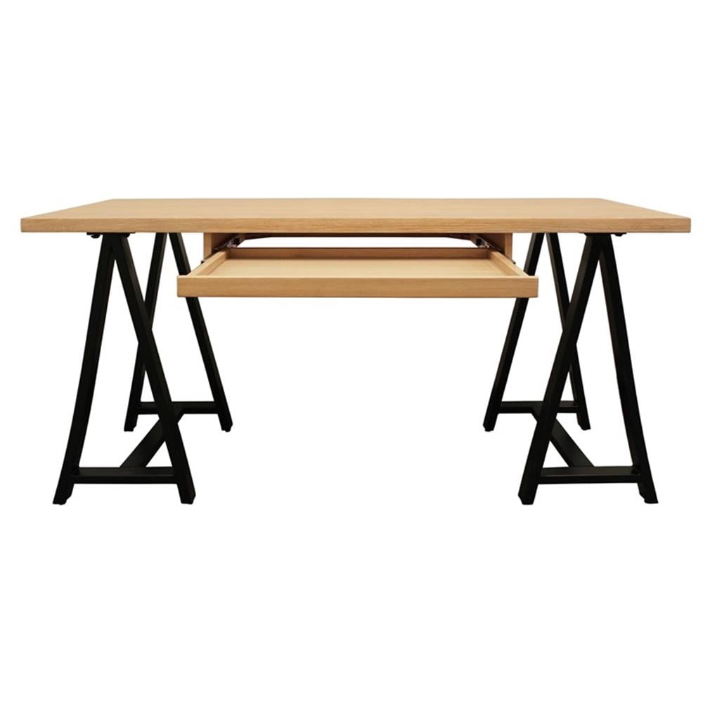 2-Piece Paolini Executive Desk Set with Phil Gray Exposed Wood Frame Armchair