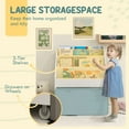 thumbnail image 4 of Qaba Kids Bookshelf with 3 Tier Display Shelves, Drawer for Nursery, White, 4 of 10