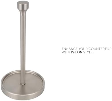 Countertop Paper Towel Holder - Modern Bell End Minimalist Design - Color Brushed Nickel