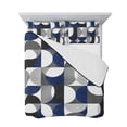 thumbnail image 7 of Abstract Geomrtry, Twin XL Size Down Alternative Comforter, Lightweight Comforter Quilt Bedding Set with Pillow Shams Modern Navy Blue Middle Century All Seasons Bed Comforter Duvet Insert 68"x98", 7 of 7