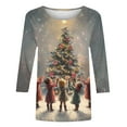 thumbnail image 6 of yoeyez Womens Christmas Shirts Trendy Dressy 3/4 Sleeve T Shirts Merry Christmas Crewneck Blouse Funny Cute Xmas Tshirt, 6 of 6