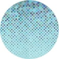thumbnail image 1 of Ahgly Company Machine Washable Indoor Round Transitional Tron Blue Area Rugs, 4' Round, 1 of 7