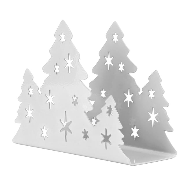 Servilletero de acero inoxidable con forma de árbol de Navidad, toallero de papel de seda, soporte de almacenamiento para el hogar, restaurante, color original