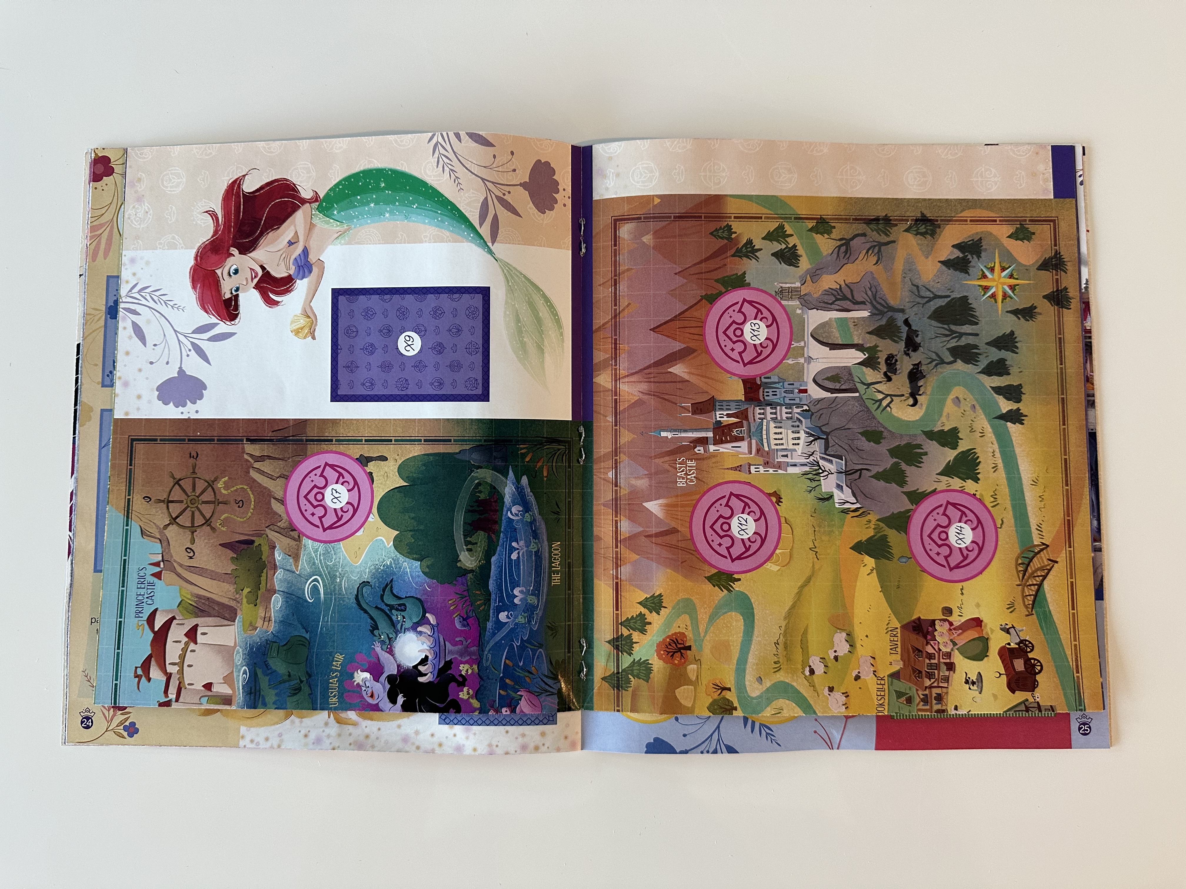 Disney Princess Maps of Wonder Album and Stickers - Panini