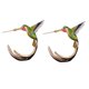 thumbnail image 2 of Cute Hummingbird Earrings Flying Hummingbird Oil Painting Earrings Enamel Hummingbird Stud Earrings Women Jewelry, 2 of 4