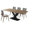 thumbnail image 6 of Armen Living Everett Mid-Century Walnut Wood 5 Piece Dining Set, 6 of 6