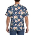 thumbnail image 3 of Bixox Men's Flower Printed Short Sleeve Skinny Athletic T-Shirt, 3 of 6