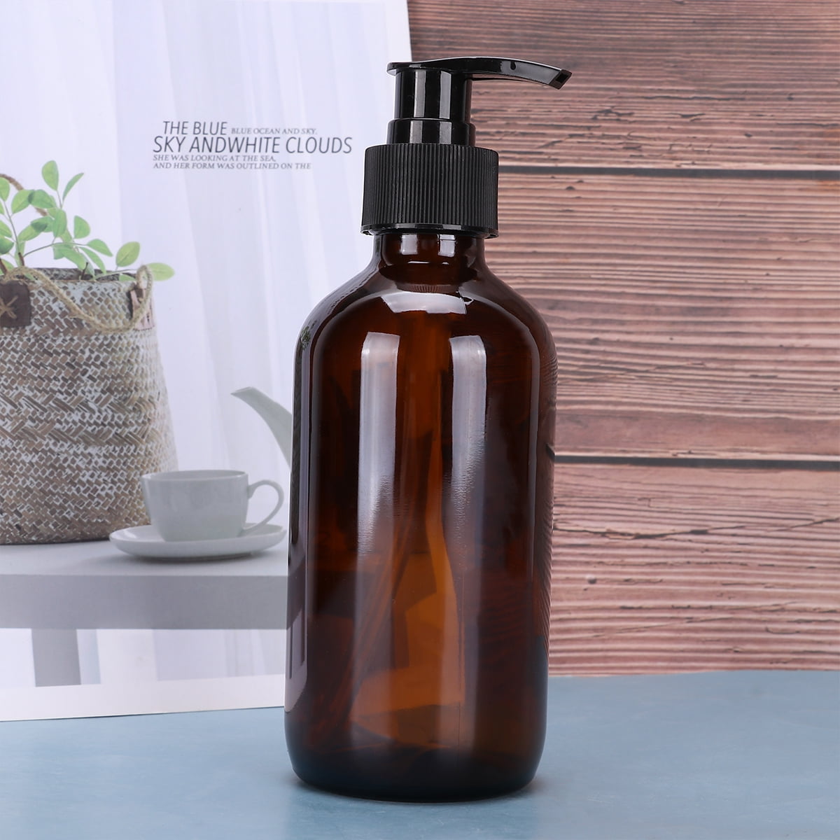 Glass Spray Bottles Refillable Containers: 250ml Empty Round Bottles Essential Oil Dispenser Pump for Travel Home Lotions Soaps
