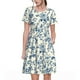 thumbnail image 1 of Fotbe Vintage Blue Floral Vestido Largo de Moda para Mujer, Vestido Tipo Camiseta con Manga Corta y Estilo Casual a Rayas y Bloques de Color, 1 of 6
