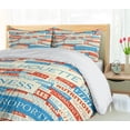 thumbnail image 5 of Ambesonne Fitness Duvet Cover Sets, Jumble Words of Exercise, 2-Queen, Ivory Vermilion Blue, 5 of 7