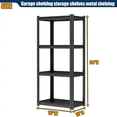thumbnail image 3 of 54" H x 16"W Metal Garage Shelving Unit, 4-Tier Heavy Duty Garage Storage Shelves, Adjustable Industrial Shelving, Standing Shelf Units for Warehouse, Kitchen, Basement, Double-Layer Columns, 3 of 11