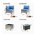 thumbnail image 4 of XIZZI 8 Pieces Wicker Patio Furniture Modular Outdoor Conversation Set Rattan Patio Sectionals with Glowing Coffee Table and Fire Pit Table for Garden, Diamond Blue, 4 of 9