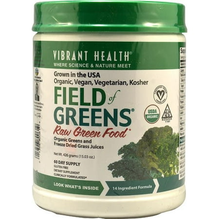 Vibrant Health Field of Greens Raw Green Food Powder, 15.03