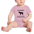 thumbnail image 2 of Warning: Protected by A Great Swiss Mountain Dog Funny Baby Bodysuit Romperss (Pink,3-6 Months), 2 of 5
