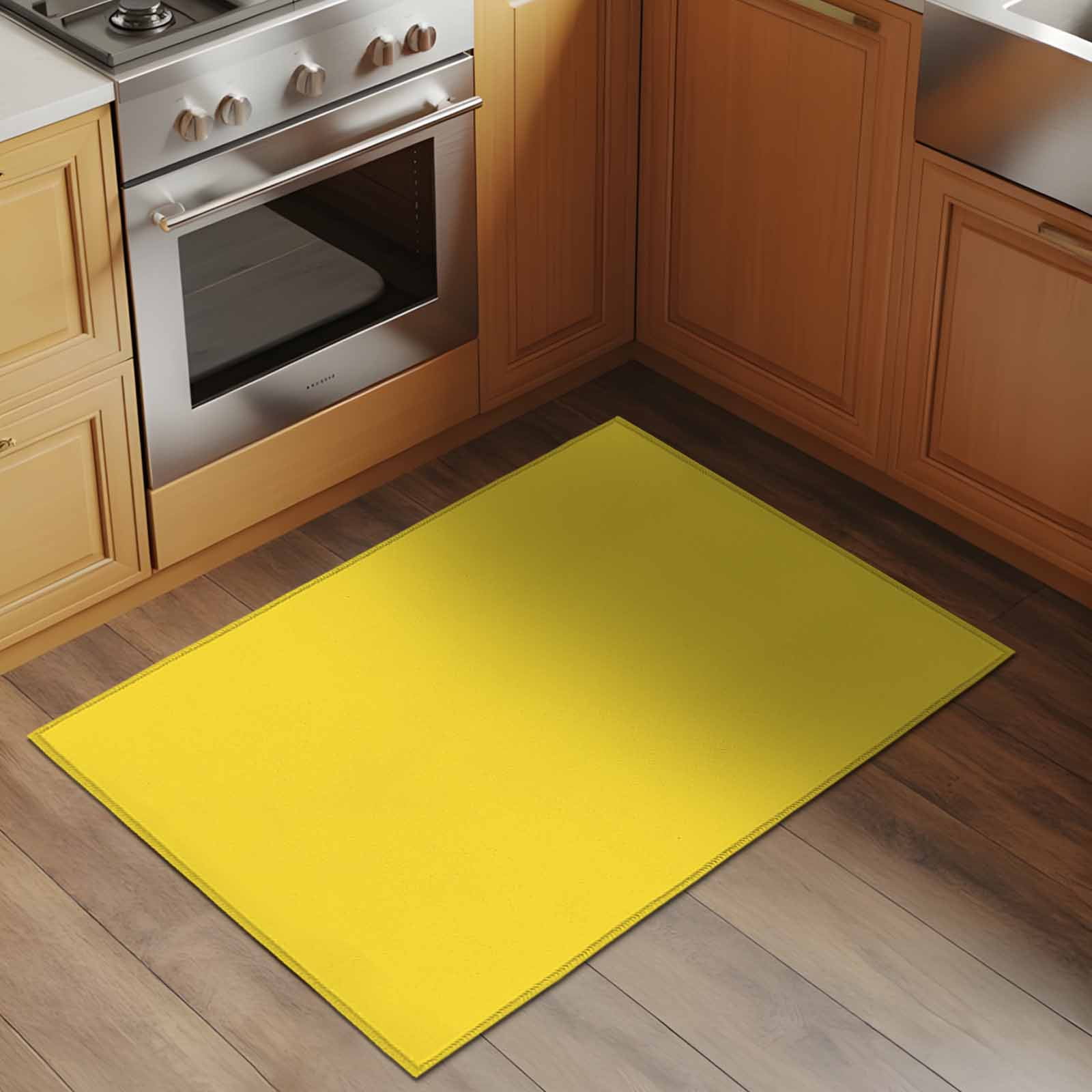 Entrance Runner Rug 2'x3', Yellow Non-slip Doormat for Indoor Outdoor Entrance, Pure Yellow Washable Throw Floor Mat for Front Door/Living Room/Bedroom/Bathroom/Kitchen