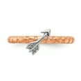 thumbnail image 3 of Stackable Expressions Sterling Silver Rose Gold and Rhodium-plated Arrow Ring, 3 of 8