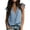 Blue, variant on Women's V Neck Tie Shoulder Tank Top Loose Fit Casual Summer Blouse Cotton Linen Blend Lightweight Shirt