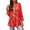 Red, variant on Nlife Women Bohemian Floral Print 3/4 Sleeve V Neck Shirt