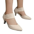 thumbnail image 4 of Wovix Sandals For Women Closed Toe High Heel Shoes Pointed Toe Slip On Ankle Strap Commuting Footwear Casual Daily Wear, 4 of 4