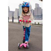 Micro Mini Deluxe Foldable LED 3-Wheel Scooter for Kids Ages 2-5, Navy Blue