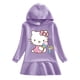 thumbnail image 5 of Hello Kitty nuevo otoño niños algodón Casual Sudadera con capucha vestido lindo estampado de dibujos animados Simple hoja de loto dulce vestido de niña, 5 of 5