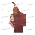 thumbnail image 2 of Brown Roughout Leather Western Barrel Horse Saddle Floral Hand Tooled Patch 18" Inch, 2 of 4