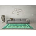 thumbnail image 3 of Ahgly Company Indoor Rectangle Abstract Turquoise Blue Modern Area Rugs, 6' x 9', 3 of 4