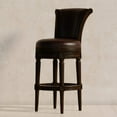 thumbnail image 4 of Maven Lane 31" Pullman Bar Height Bar Stool - Handcrafted Swivel Bar Stool with Dark Walnut Finish and Vintage Brown Vegan Leather - Bring Seamless Style and Comfort to Kitchen Islands, Dining Spaces, 4 of 7