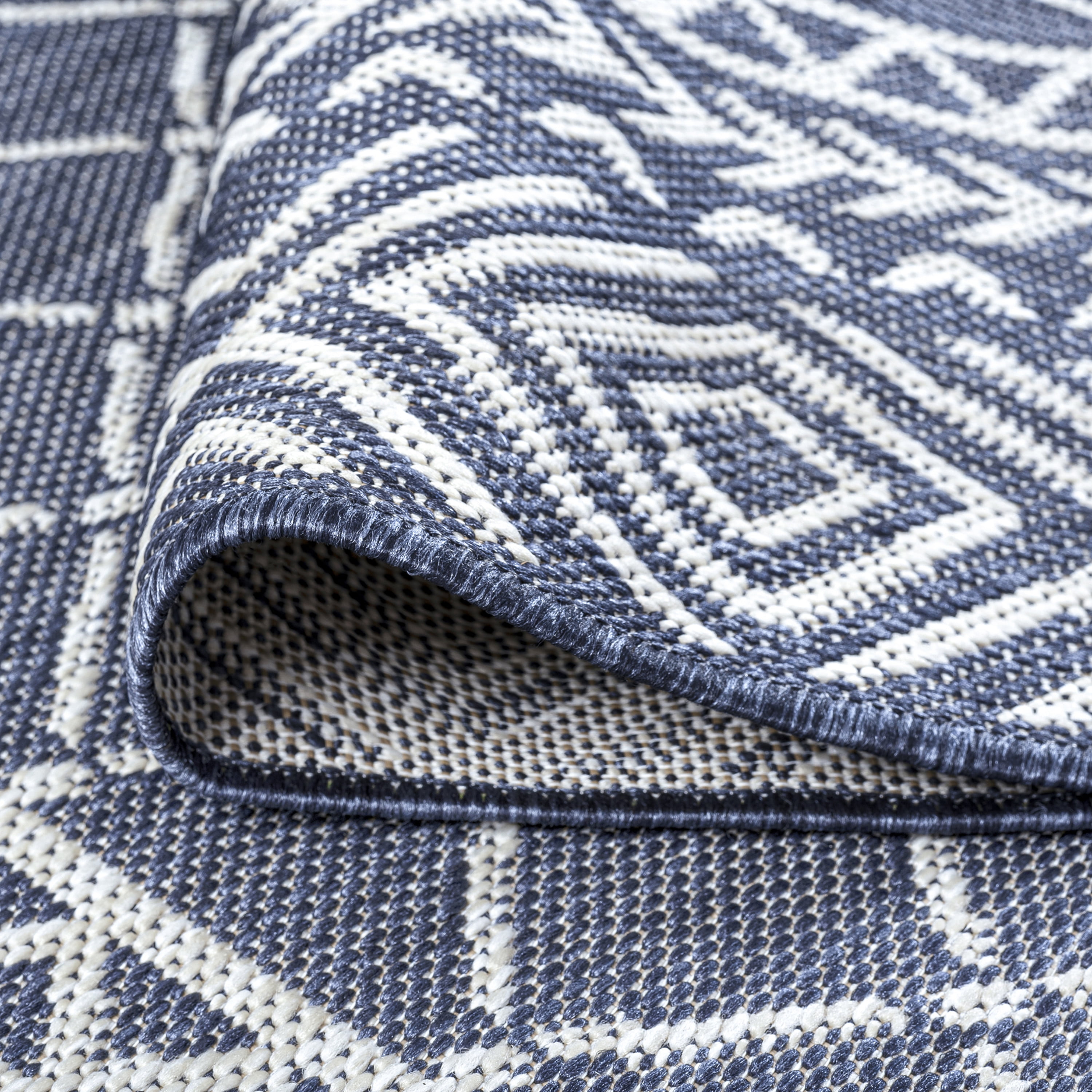 9x12 Water Resistant, Large Indoor Outdoor Rugs for Patios, Front Door Entry, Entryway, Deck, Porch, Balcony | Outside Area Rug for Patio | Blue, Diamond | Size: 8'10'' x 12'2''