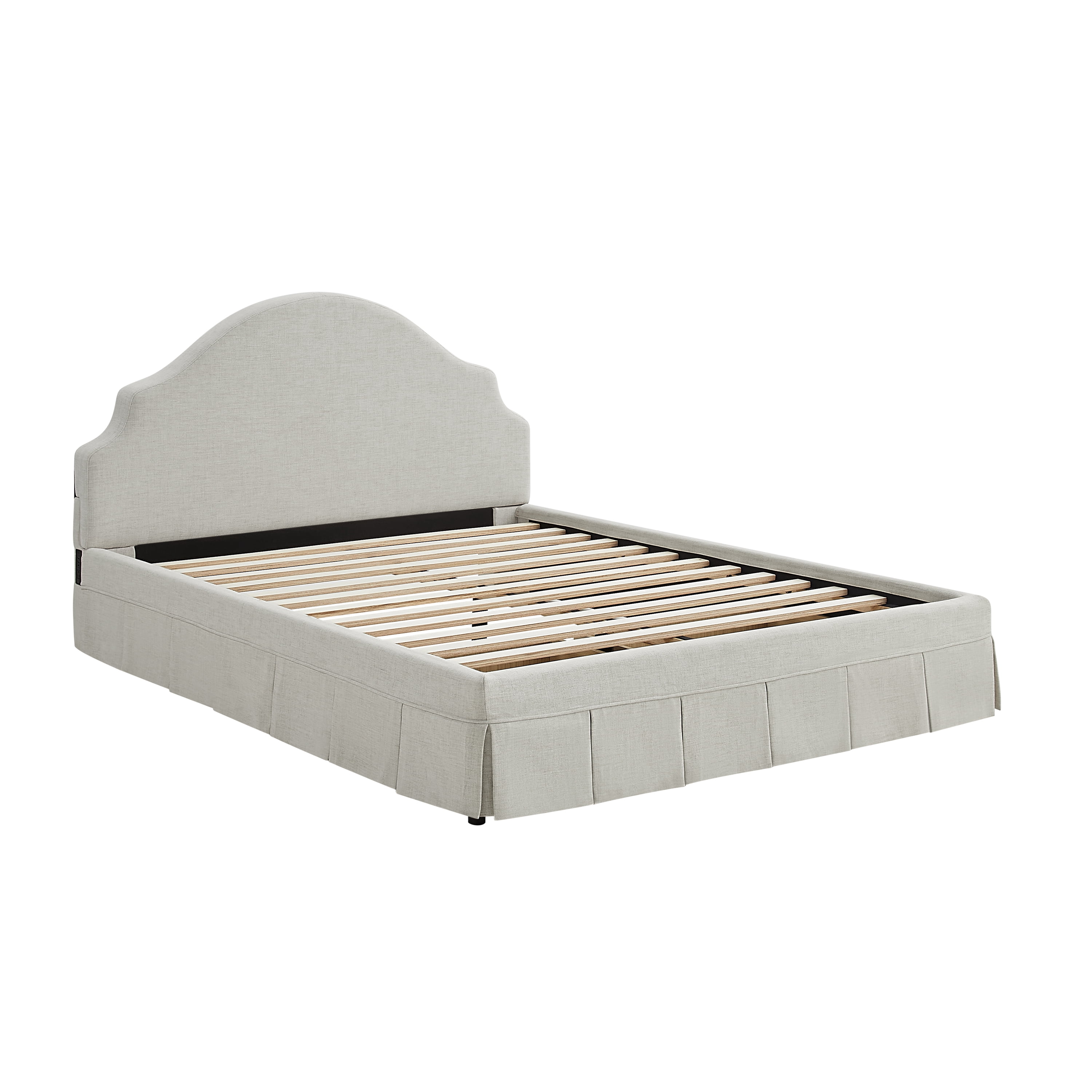 Studio Living Christine Upholstered Storage 39.8" Beige Bed Frame, Queen