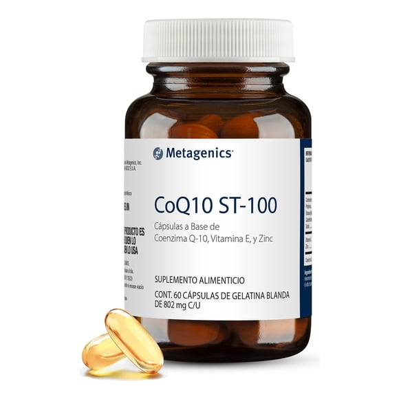 CoQ10 ST-100 (Q-NIC 100), frasco con 60 capsulas de 885 mg c/u