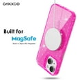 thumbnail image 3 of for iPhone 15 Plus Case Clear Magnetic Glitter Compatible with Magsafe, Sparkle Bling Hard Bright Magnet Mag Cover Non-Yellowing, Shiny and Cute Protective Case for Women Girl, Neon Hot Pink, 3 of 14