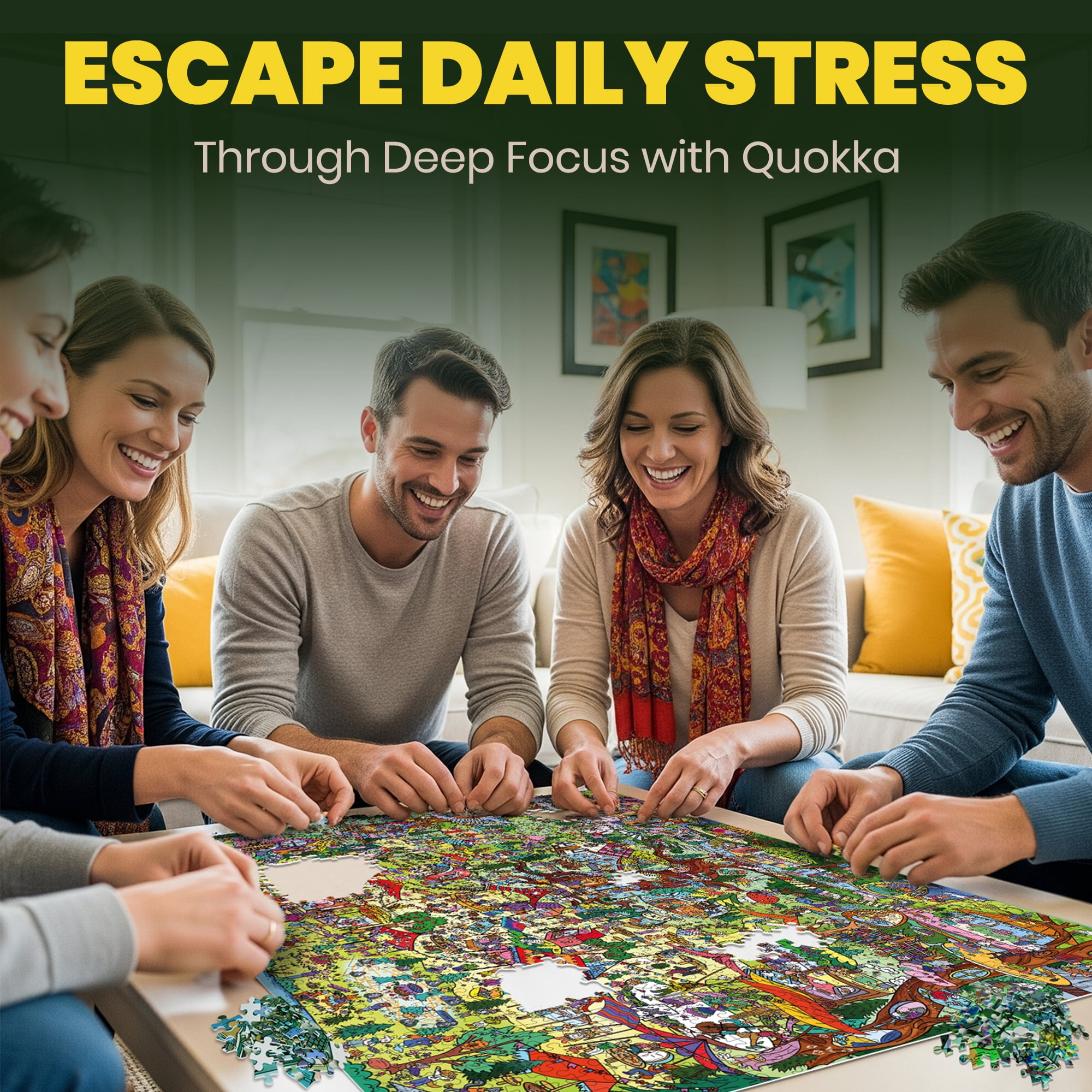 QUOKKA 1000 Piece Puzzle for Adults - Adult Puzzles with 223 Hidden Secrets and Engaging Audio Story