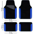 thumbnail image 2 of CAR PASS Rainbow Waterproof Universal Fit Faux Leather Car Carpet- Anti-Slip Nibbed Backing Floor Mats for SUV, Vans, Sedans, Trucks, Automotive Set of 4pcs (Black with Blue), 2 of 6